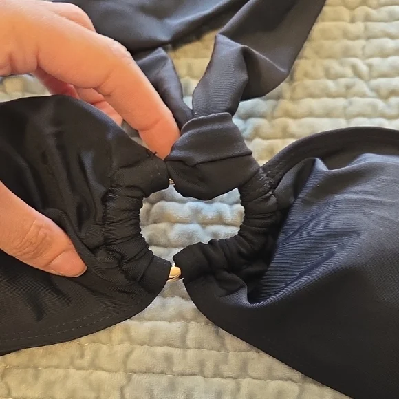 Black Halter Ring Bikini Set - Picture 5 of 8